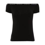 Calvin Klein Jeans Svart Topp för Stiliga Outfits Black, Dam