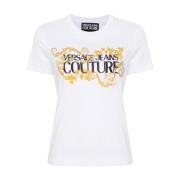 Versace Jeans Couture Logotryck Bomull T-shirt White, Dam