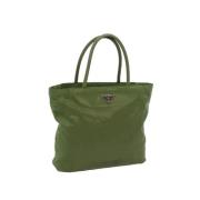 Prada Vintage Pre-owned Nylon handvskor Green, Dam