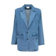MVP wardrobe Vintage Wash Denim Oversized Jacket Blue, Dam
