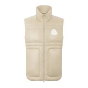 Moncler Beige Quiltad Ärmlös Gilet Beige, Herr