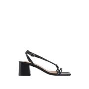 Malababa Elegant Läder Mellanhöjd Sandal Black, Dam