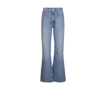 Amish Denim Logo Jeans Blue, Dam