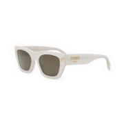 Fendi Rektangulära solglasögon White, Unisex