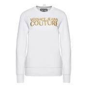 Versace Jeans Couture Vit Sweatshirt för Stiligt Utseende White, Dam