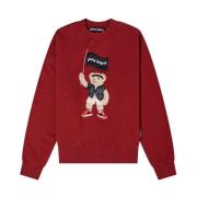 Palm Angels Pirate Bear Logo Sweatshirt Red, Herr