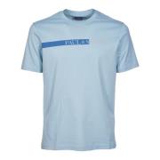 Paul & Shark Logo Print Bomull Jersey T-shirt Blue, Herr