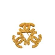 Chanel Vintage Pre-owned Guld broscher Yellow, Dam