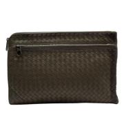 Bottega Veneta Vintage Pre-owned Laeder kuvertvskor Green, Dam