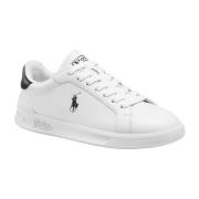 Ralph Lauren Läder Sneakers med Kontrast Logo Detalj White, Herr