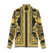 Versace Grafiskt Tryck Twill Skjorta Multicolor, Dam