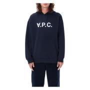 A.p.c. Navy Stickat Milo Hoodie Blue, Herr