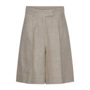 Remain Birger Christensen Beige Linne Bermuda Shorts Set Beige, Dam