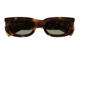 Saint Laurent SL Sunglasses in Brown with Green Lenses Brown, Unisex