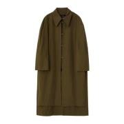 LOW Classic Ballong Trench Coat Green, Dam