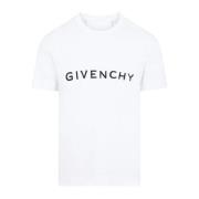 Givenchy Vit Logotyp T-shirt Crew Neck Kort Ärm White, Herr