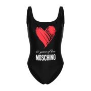 Moschino Baddräkt med Hjärttryck Black, Dam