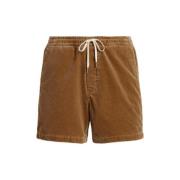 Polo Ralph Lauren Corduroy Shorts Rak Skärning Logotyp Broderi Brown, ...