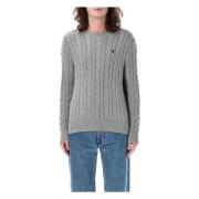 Ralph Lauren Grå Cable Knit Sweater Gray, Herr