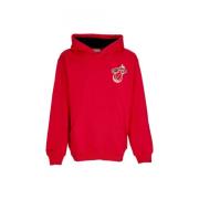 Mitchell & Ness NBA Premium Fleece Vintage Logo Hoodie Red, Herr