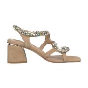 Alma EN Pena Orm Sandal med Fyrkantig Klack Beige, Dam