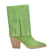 Alma EN Pena Glitter Häl Gaiter Boot Green, Dam