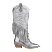 Alma EN Pena Glittrande Fringed Cowboy Boot Gray, Dam