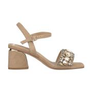 ALMA EN PENA Sandal med strass Beige, Dam