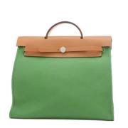 Hermès Vintage Pre-owned Canvas handvskor Green, Dam