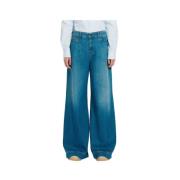 Max Mara Weekend Flare Denim Jeans med ikoniska detaljer Blue, Dam