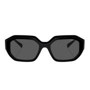 Vogue Modernt oregelbundet solglasögon med tvåfärgat logotyp Black, Da...