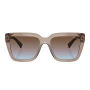 Vogue Brun Transparent Solglasögon med Kristall Logo Brown, Dam