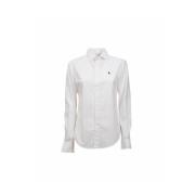 Polo Ralph Lauren Långärmad knapp framsida skjorta White, Dam