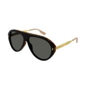 Gucci Stiliga svarta solglasögon med gråa linser Black, Unisex