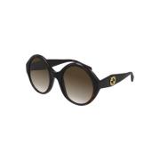 Gucci Stiliga solglasögon med Indeterminado båge Brown, Dam