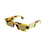 Gucci Stiliga solglasögon i gult med bruna linser Multicolor, Unisex