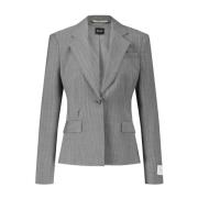 Hugo Boss Randig Blazer med Dragkedja Gray, Dam