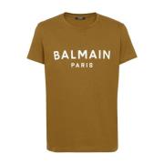 Balmain Tryckt T-shirt Green, Herr