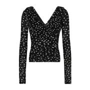 Dolce & Gabbana Polka Dot Tulle Panel Top Multicolor, Dam