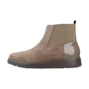 Geox Klassiska Chelsea Boots i svart läder Brown, Dam