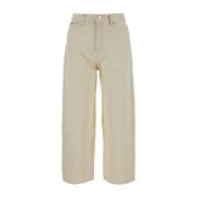 Calvin Klein Ecru High Rise Barrel Jeans Beige, Dam