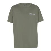 Balmain Lös T-shirt med signaturbroderi Green, Herr