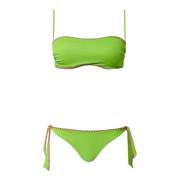 Twinset Grön Lurex Bikini Set Green, Dam