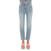 Moschino Klassiska Straight Fit Denim Jeans Blue, Dam