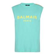 Balmain Paris tank top Blue, Dam