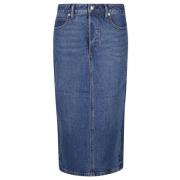 Alexander Wang Denim Midi Kjol Blue, Dam