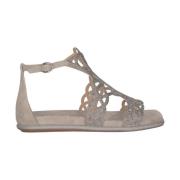 Alma EN Pena Blanka Remmar Platta Sandaler Gray, Dam