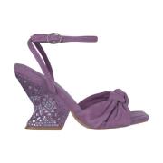 Alma EN Pena Rhinestone Curved Heel Sandal Purple, Dam