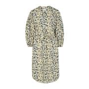 Remain Birger Christensen Leopard Print Puffy Sleeve Cotton Dress Mult...
