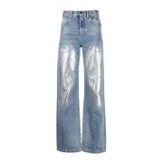Darkpark Silver Spray Wide-Leg Denim Jeans Blue, Dam